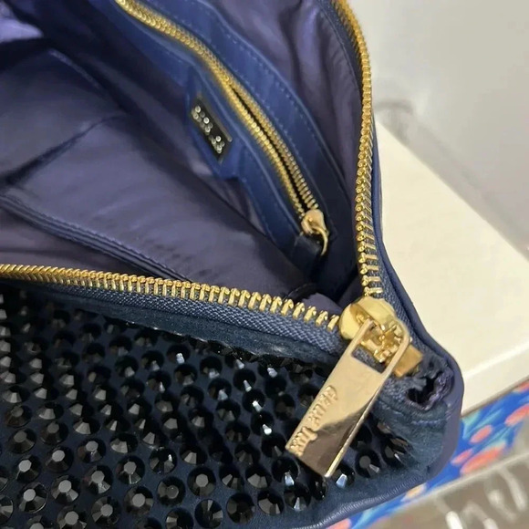 Deux Lux Blue Studded Clutch Bag - Picture 11 of 11